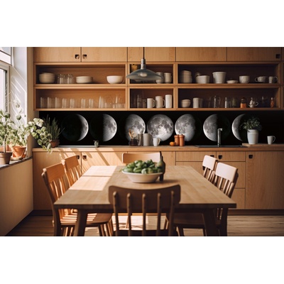 DIMEX ART Фототапет за кухня - фази на месеца 420 x 60 см