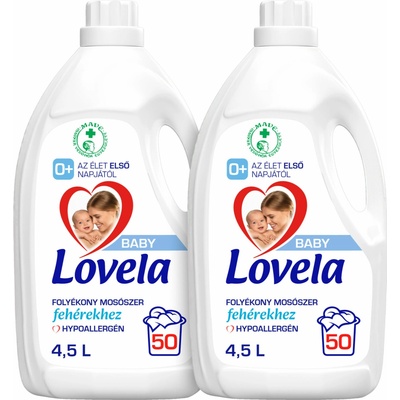 Lovela Baby Hypoalergénny tekutý prací prostriedok na biele oblečenie 2 x 4,5 l 100 PD