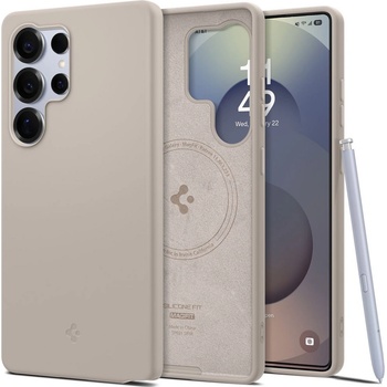 Spigen Силиконов кейс с МagSafe за Samsung Galaxy S25 Ultra от Spigen Fit - Natural Titanium (8809971239950)