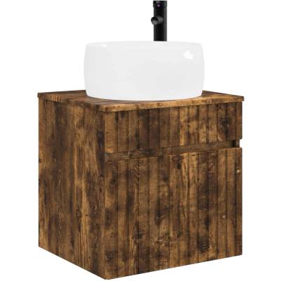 vidaXL Мивка за стена Опушен дъб 49 x 44, 5 x 66 см Инженерна дървесина (890617)
