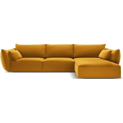 Mazzini Sofa Кадифен ъглов диван в цвят горчица (десен ъгъл) Vanda - Mazzini Sofas (MAZ_RC_51_F1_VANDA4)