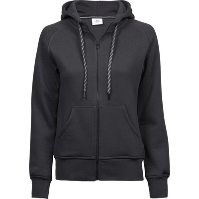 Tee Jays dámska mikina na zips s kapucňou tmavo sivá