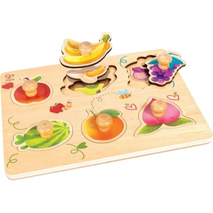 Hape Дървен пъзел Hape International - Плодове, 13 части (H1654) - baby