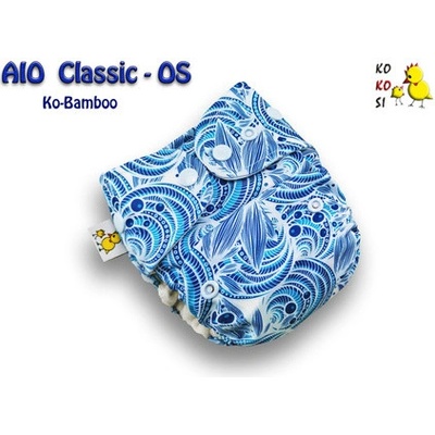 Kokosi AIO One size Ko-Bamboo Modré ornamenty