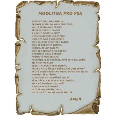 Dřevo Novák Modlitba pro psa pergamen malý č.869