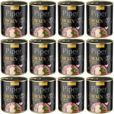 Dolina Noteci Piper Adult Dog kuřecí srdíčka a špenát 12 x 800 g