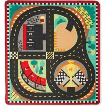 Melissa & Doug - Килимче за игра с дървени коли - Състезание (19401)
