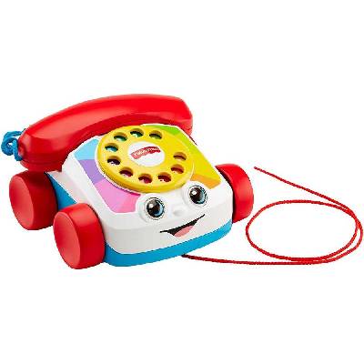 FISHER PRICE Telefon baby klasický tahací s obličejem pohyblivé oči pro miminko