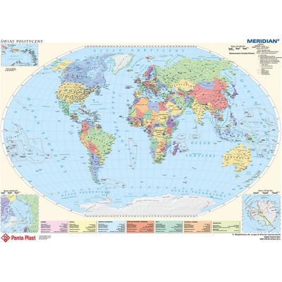 Двустранна подложка за бюро Panta Plast (590x417 mm), Карта на света и на Европа (5902156039161)