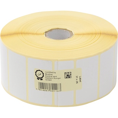 Brother LCE1E026051127P, 51mm x 26mm, оригинален бялото хартиени етикети, 3250 етикети (LCE1E026051127P)