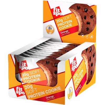 FIT SPO Soft Protein Cookie | with 8g Collagen & No Added Sugar [10 x 70 грама] Портокал