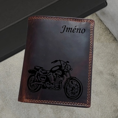 Stylová kožená peněženka pro motorkáře