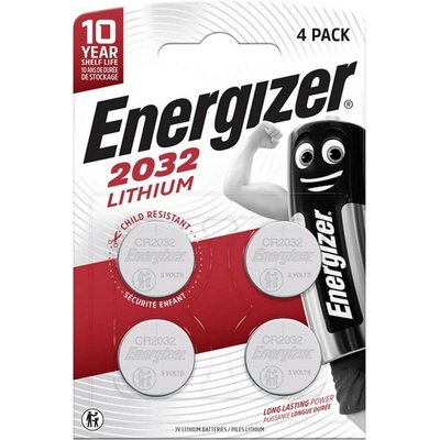 Energizer Енергийна клетка cr2032, литиева, 4бр. /опаковка (e304127205)