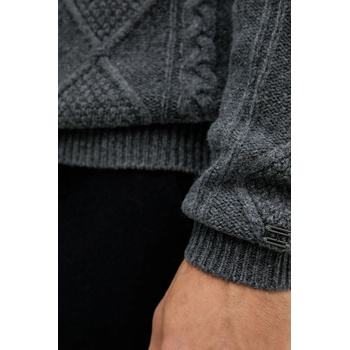 Tommy Hilfiger Вълнен пуловер Tommy Hilfiger мъжки в сиво с поло MW0MW40914 (MW0MW40914)