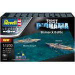 Revell Сглобяем модел, Revell, Диорама Битката Bismarck HMS и King George V, 76 части
