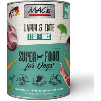 MAC's Dog jahňa a kačka 6 x 400 g