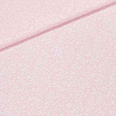 Bavlněné plátno N 21, drobný bílý kvítek na růžové š.150cm (látka v metráži)