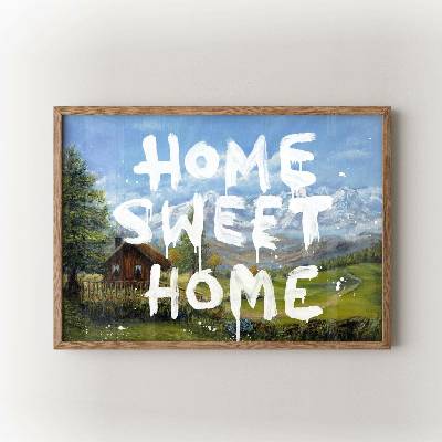 Home Sweet Home Velikost: 30x40 cm, Rám: Přírodní