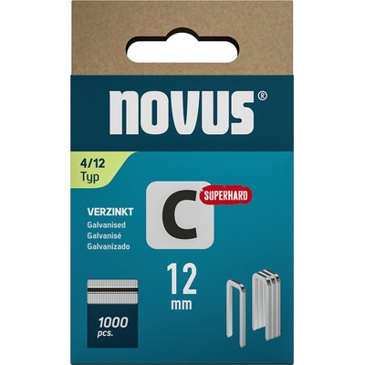 NOVUS sponky s úzkym chrbtom, typ C, 4/12 mm, 1000 ks