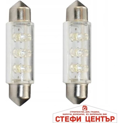 Paolo Диодни крушки - fe1 3led 41мм 2бр/к-т - СИНИ (28387)