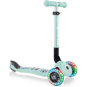 Globber Сгъваема тротинетка със светещи колела Globber Junior Fantasy Lights, ментово зелена - igrachko Тротинетка, скутер