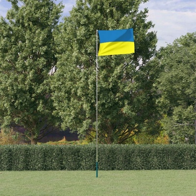 zahrada-XL Vlajka Ukrajiny a stožár 5,55 m hliník