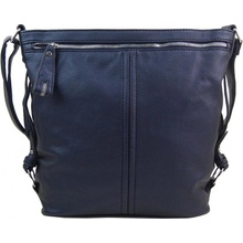 Moderní velká crossbody kabelka 74-MH metalická modrá