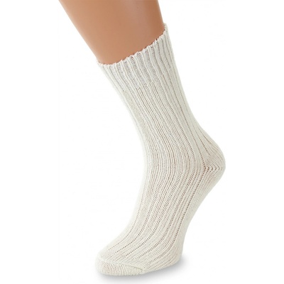 Wooline Vlněné ponožky 100% Merino volný lem krémově bílá
