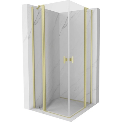 Mexen Mist Duo овална душ кабина 110 x 110 см, прозрачна, златиста матова - 8A4-110-110-55-00 (8A4-110-110-55-00)