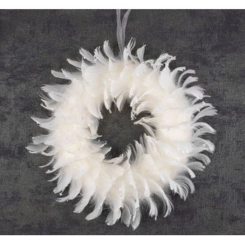 MagicHome Slovakia Trend Veniec páperový biely 35 cm