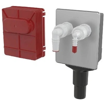 Alcadrain Sifón práčkový podomietkový pre napojenie dvoch spotrebičov, nerez DN40 a DN50 APS6 -