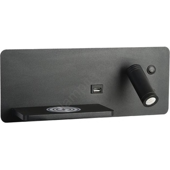 Immax 08288L-LED стенен LED с полка, USB и безжично зареждане, 3W/230V (IM1411)