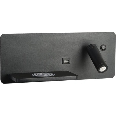 Immax 08288L-LED стенен LED с полка, USB и безжично зареждане, 3W/230V (IM1411)