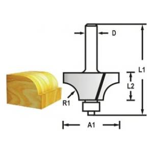 Makita Фрезер за закръгляване с лагерна опашка 6 мм, 25.4x13.5x56 мм R 6.35 мм D-48315 (D-48315)