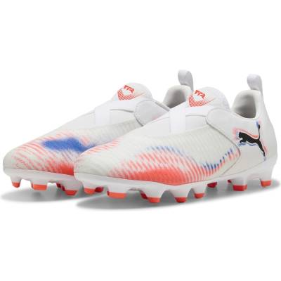 PUMA Юношески футболни бутонки Puma Future 8 Match Laceless Juniors Firm Ground Football Boots - White/Black/Red