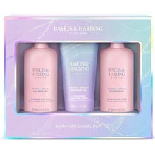 Baylis & Harding Jojoba, Vanilla & Almond Oil osviežujúci sprchový gél 300 ml + hydratačný krém na ruky a telo 200 ml + sprchový krém 300 ml kozmetická sada