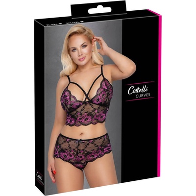 Cottelli Plus Size - floral bra set