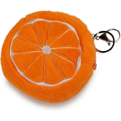 Kľúčenka Plyšové kozmetické zrkadlo s peňaženkou oranžová