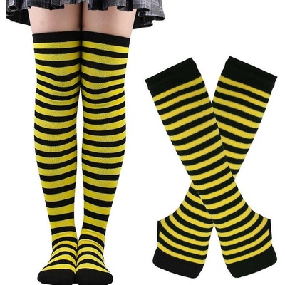 Комплект чорапи и ръкавици в жълто и черно