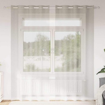 vidaXL Перде от воал С завеси 2 pcs Крем 245 x 140 см Полиестер (4107990)