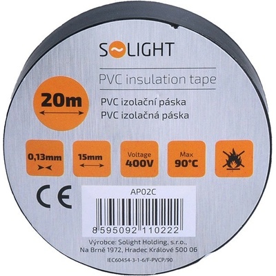 Solight izolačná páska 15 mm x 20 m AP02C čierna