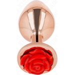  Метален анален плъг с червена роза, 8, 9см. - Kink Plug Rose Pink (D-242589)