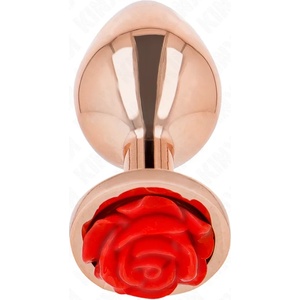  Метален анален плъг с червена роза, 8, 9см. - Kink Plug Rose Pink (D-242589)