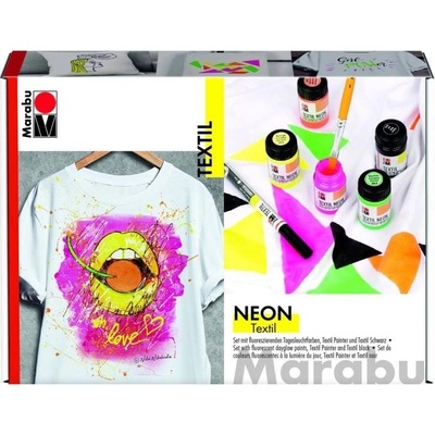 Marabu Farby na textil Neon sada 4 x 15 ml
