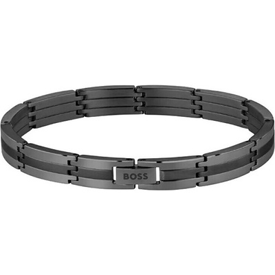 Hugo Boss Čierny oceľový náramok pre mužov Brooks 1580804 čierna