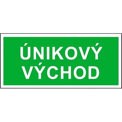 Únikový východ - fotoluminiscenční, plast/samolepící fólie Materiál: Samolepící fólie, Rozměry značení: 20 x 9 cm