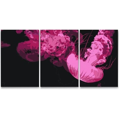 Painting Queens Painting Queens Růžová medúza sada 3 ks 60 x 80 cm na rámu PBNSET/03PINKJELLYFISH/60 x 80_60 x 80_60 x 80/W