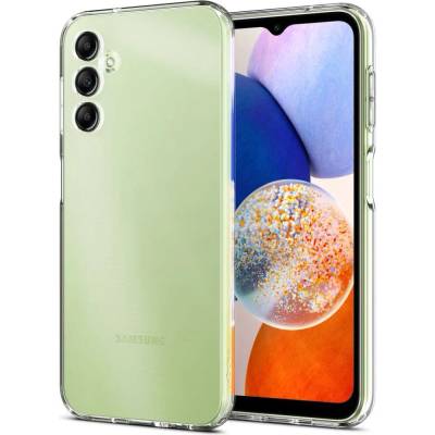 Spigen Противоударен Силиконов Калъф за Samsung A14, Spigen Liquid Crystal Case, Прозрачен (ACS05849)