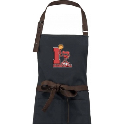 Dřevěné uhlí I love basketball - Zástěra Vintage