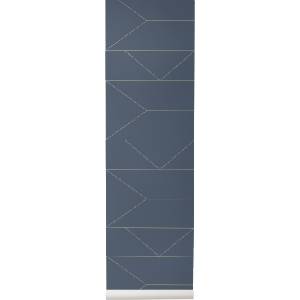 Ferm Living Тапет Lines морскосин (171)